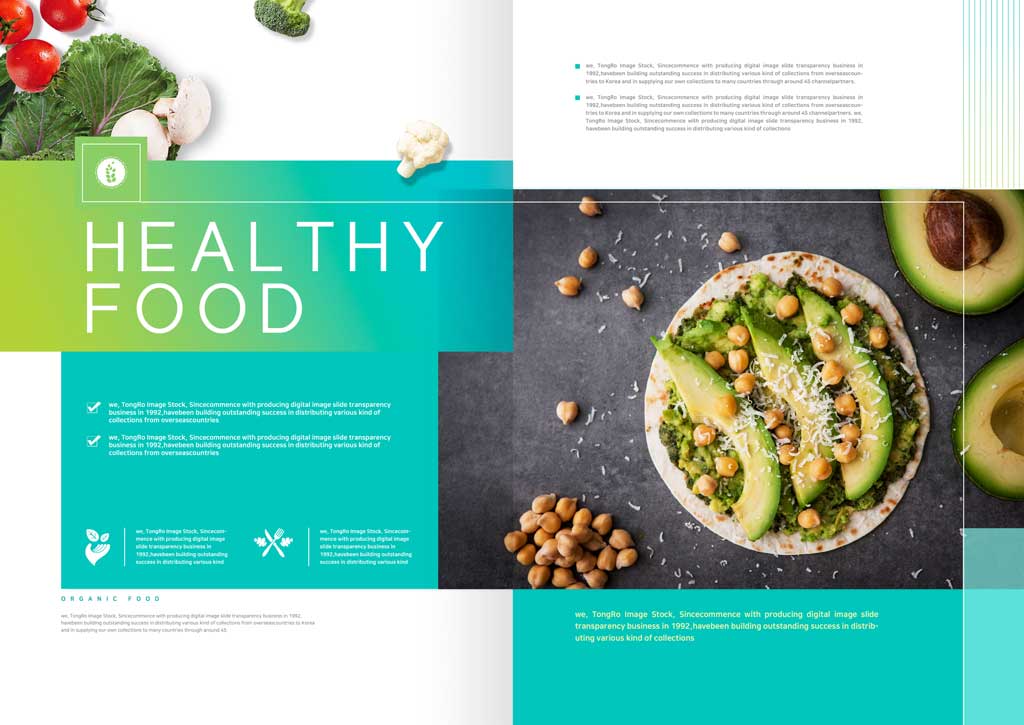 绿色健康有机食品广告海报模板套装healthy food design template